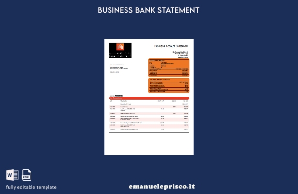modello Word e PDF dell'estratto conto della società Banque du Caire in stile ve